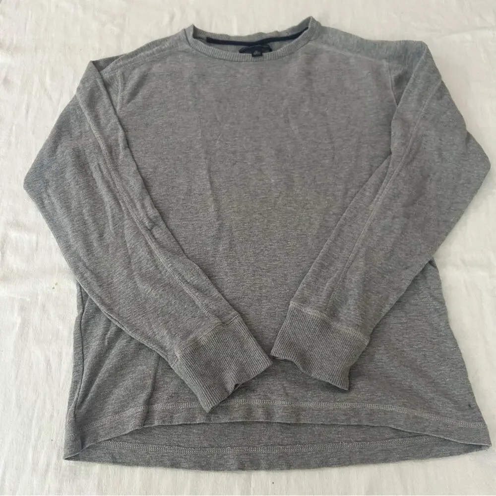 Banana Republic Gray Crewneck 100% Cotton Light Sweater Medium Classic Pullover